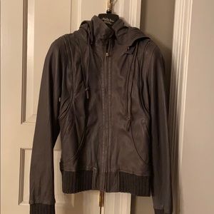 Mike & Chris leather jacket with hood